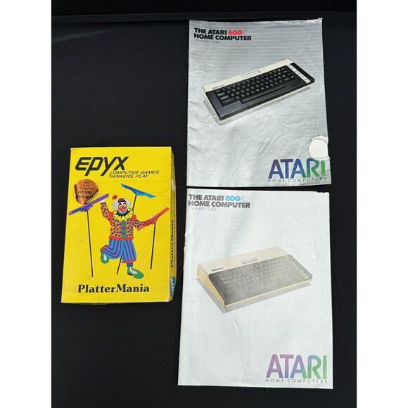 Epyx Plattermania Box & Manuals Only Atari Home Computer Manuals 600 & 800 -A86￼